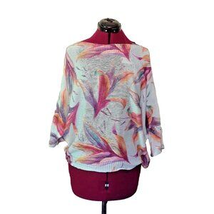 Luisa Ricci Italy Sweater Women’s S Multicolor Floral Cold Shoulder Knit Top